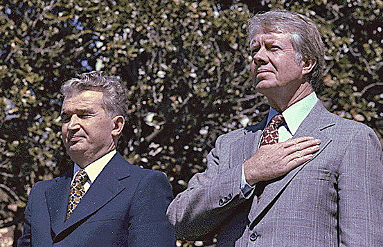 Nicolae Ceausescu and Jimmy Carter