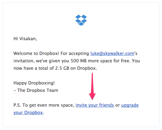 dropbox capping space based on the type of account