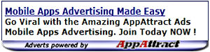 a sample 300 X 75 widget ad from AppAttract