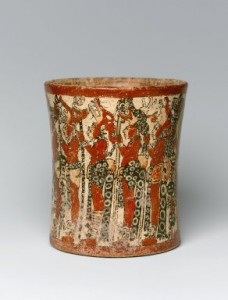 Maya Cylindrical Vessel ca.550-950-C.E. Ceramic pigment