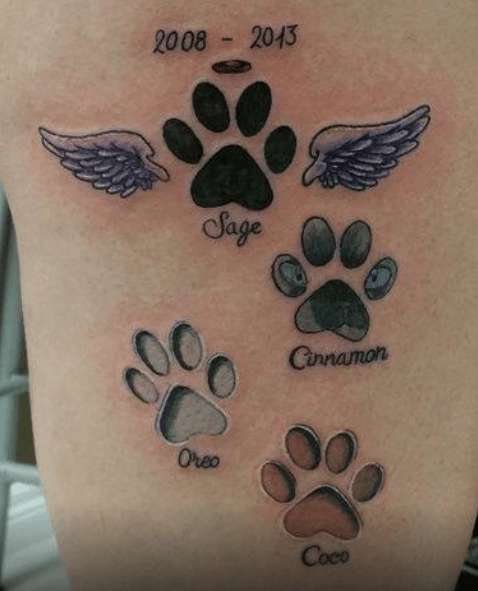 tatuajes de huellas de gatos