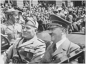 Adolf Hitler and Benito Mussolini in Munich, Germany, ca. 06/1940