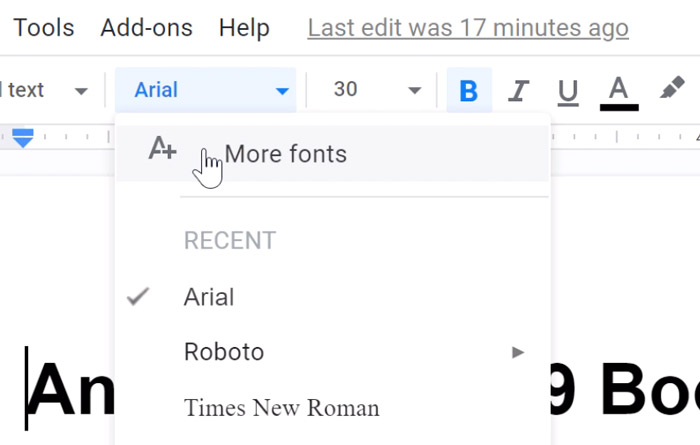 Google Docs: Adding More Fonts