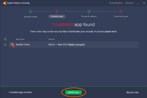 protection against online attacks with Avast