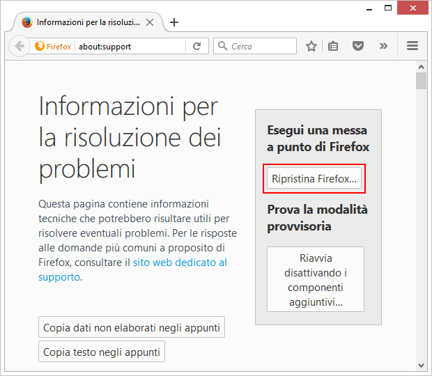 Firefox Ripristina