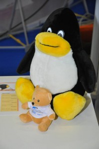 IT-Tag Saar 2014 Der Linux Tux. Bei freier Software ist der Rechtsbär eher klein.