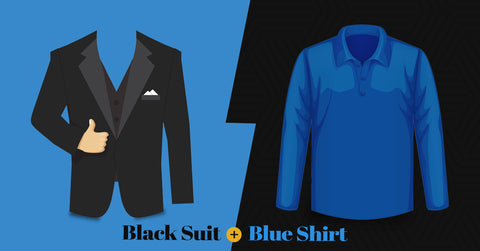 Black Suit Blue Shirt 
