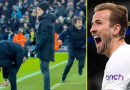 Pep Guardiola and Antonio Conte’s reactions to Harry Kane winner caught on camera after Tottenham star blows Premier League title race wide open in stunning win over Man City