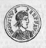 A coin with the image of the Emperor Avitus