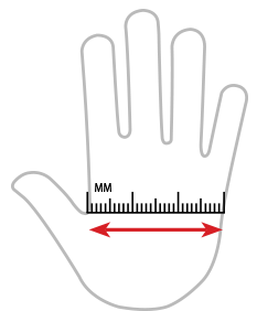 sizing graphic for gloves