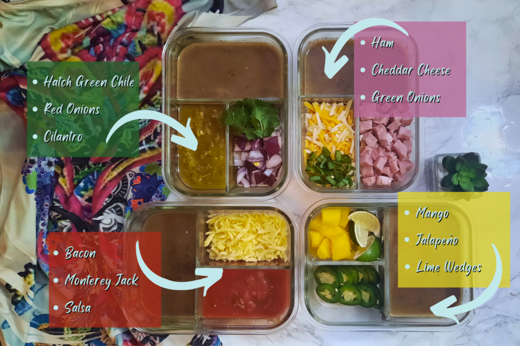 meal-prep-idea-graphic-swappable-toppings-on-Jerk-Spiced-Black-Bean-Soup