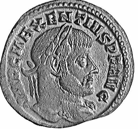 Coin with theimage of Maxentius (c)1998 CGB numismatique, Paris