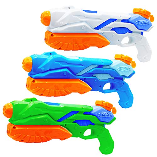 MOZOOSON 3x Water Gun for Kids Toys Super Guns Soaker Pump for Kids Adults, Summer Water Blaster Toy for Swimming Pool Party Outdoor Beach Water Fighting