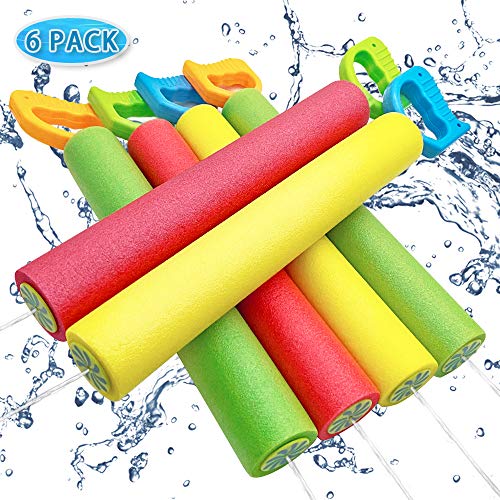 ToyerBee Water Gun for Kids, 6 Pack Super Soaker Water Guns, 16''-25.5'' Water Blaster Shoots up to 35ft, Squirt Guns for Kids&Toddlers&Adults, Best Summer Water Cannon in Swimming Pool, Beach