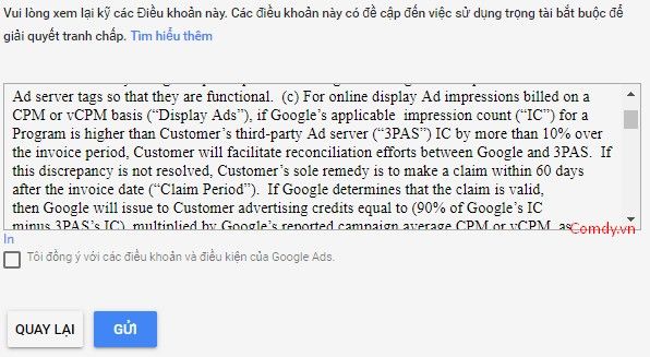Thiết lập thông tin thanh toán quảng cáo Google Ads