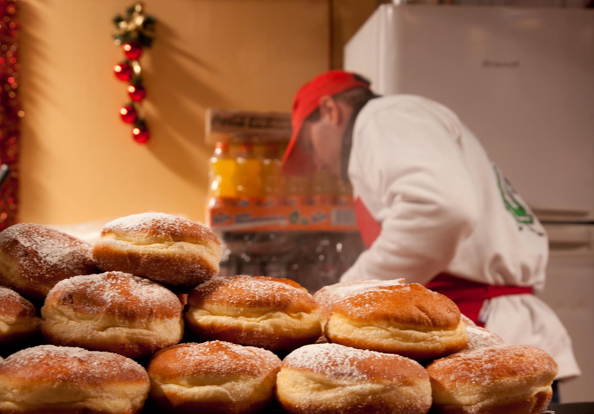 A baker making Christmas Treats