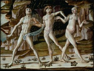 The Expulsion from Paradise by Benvenuto di Giovanni  (1436–1518) in the Museum of Fine Arts, Boston