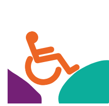 Graphic with international wheelchair access icon