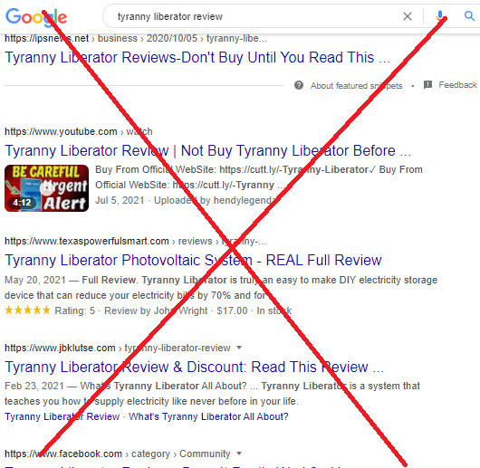 Tyranny Liberator Fake Reviews