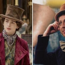 Timothee Chalamet and Gene Wilder as Willy Wonka. 