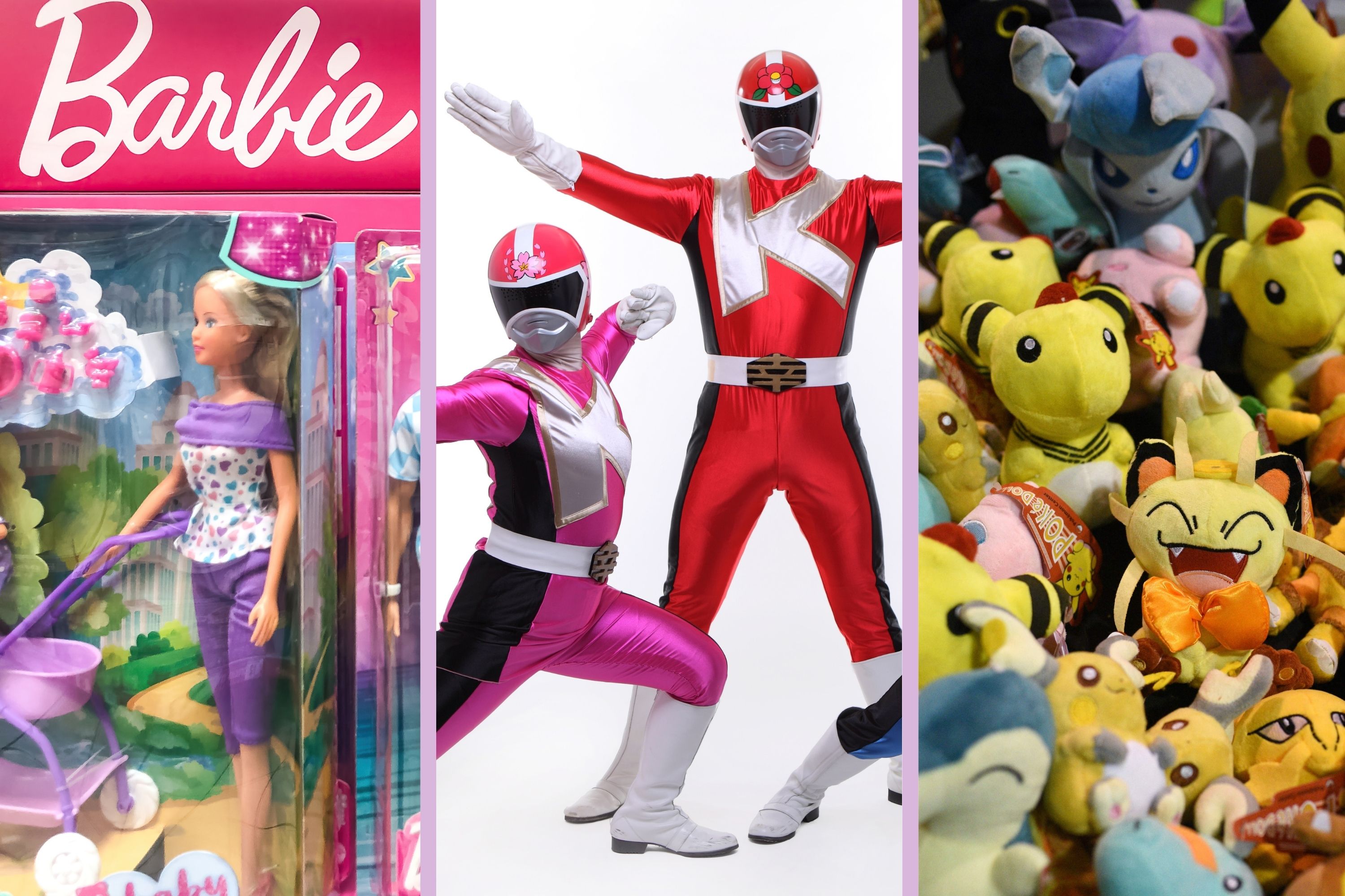  Barbie, Power Rangers and Pokemon toys 